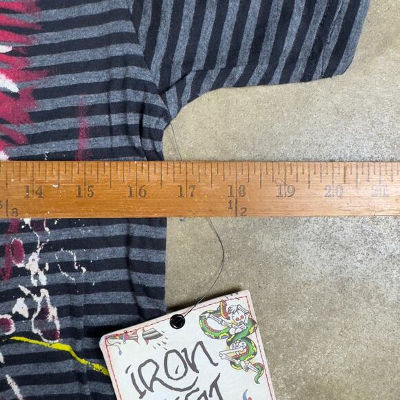 Iron Fist Sid Vicious Split V-Neck Graphic Tee XS NWT Punk Rock Striped Shirt - Picture 9 of 9